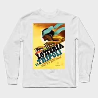 LOTTERIA DI TRIPOLI 1936 Retro Italy Lottery Gambling Sports Promotional Art Long Sleeve T-Shirt